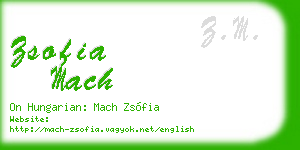 zsofia mach business card